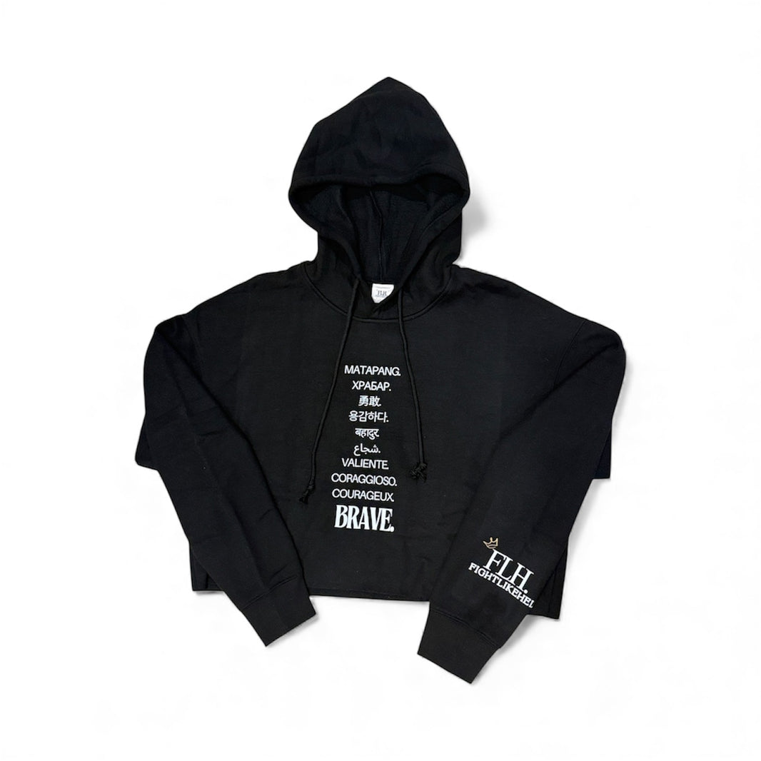 'Brave' Crop Hoodie